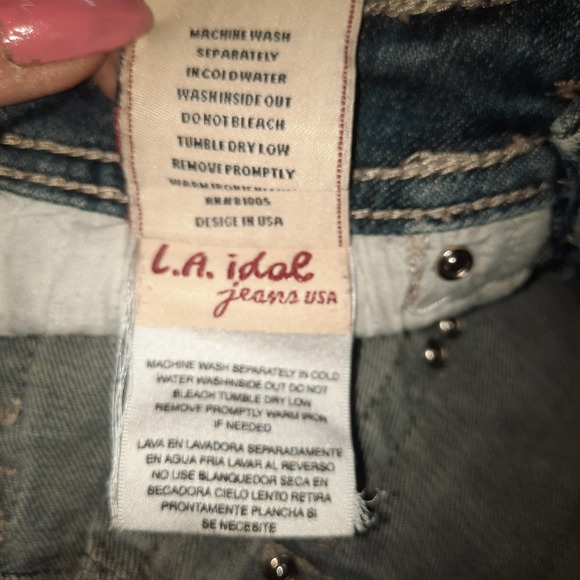 LA IDOL Girls Super Rhinestone Embroidered Blinged back pockets and belt loops 8 - Picture 8 of 10